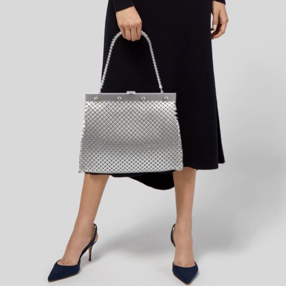 Whiting And Davis Silver Chainmail Satchel - Picture 3 of 16